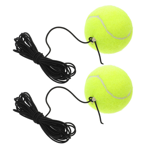 2Pcs Portable Tennis Training Set With Elastic Rope And String Ball