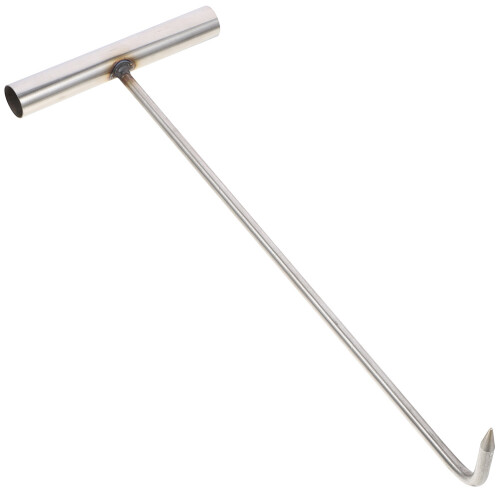 Manhole Cover Hook Heavy Duty Puller Handle For Moving Lid Silver 2