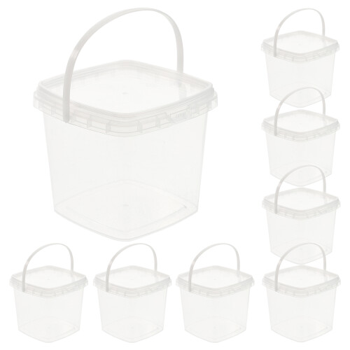 Secchiello Quadrato Trasparente 500 Ml Con , 10 Pezzi 2