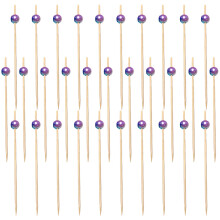 100 Pezzi Stuzzicadenti Cocktail In Bamboo Con Cappuccio A Perla