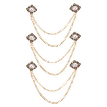 3St Vintage Gouden Broche Met Parels Herenpak En