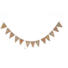 Multicolor Burlap Birthday Banner Hessian Birthday Decoration