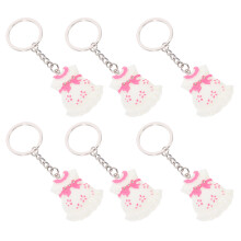 6St Schattige Roze Jurk Sleutelhangers Baby Verjaardagsdecor