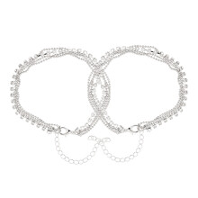 2St Eenvoudige Zilveren Enkelketting Verstelbaar Alloy Sieraden
