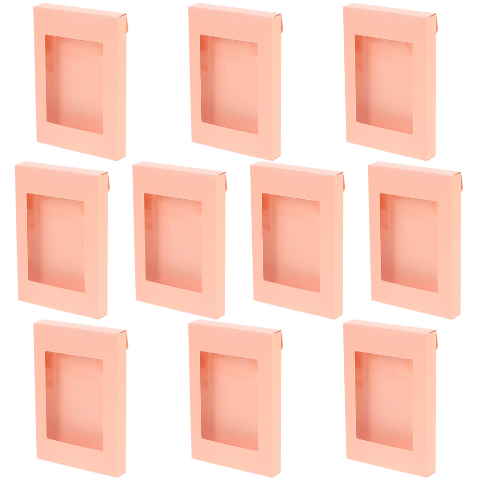 10 Sztuk PudełEk Z Papieru Kraft Z Przezroczystym Okienkiem-image
