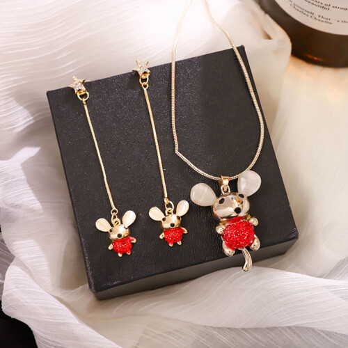 Adorável Do Rato Colar Pulseira Para Senhora 2