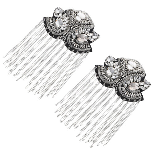 Um Par De Epauletas Prateadas Metal Para Uniforme