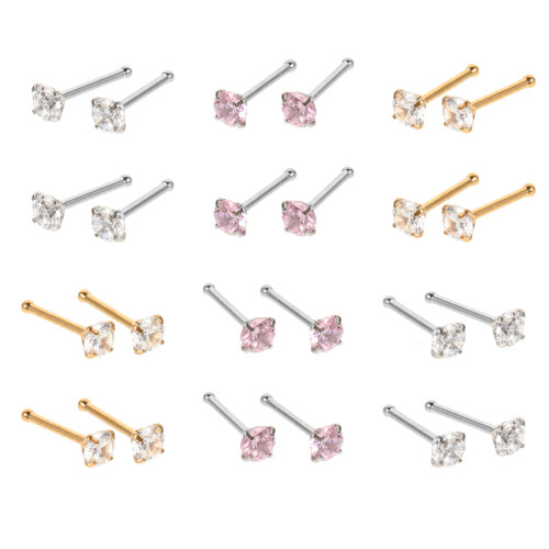 24 Peças Piercing De Com Diamantes