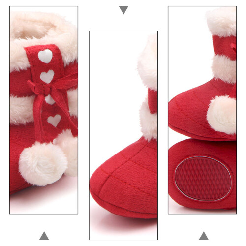 1 Par Vinter Bowknot Julskor Barn Varm Prewalker 2