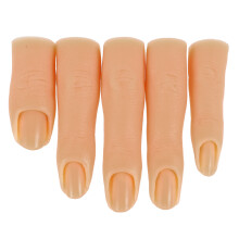 5St Silikon Övningsfingrar Ljust , Flexibla Led För Nagelträning