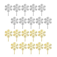 40Pcs Christmas Cake Picks Plastic Snowflake Party Supplies