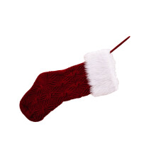 Gebreide kerstsok decoratie kerstcadeau tas open haarden-Rood
