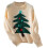 Pull élégant à col rond avec motif d'arbre de noël-abricot S 1