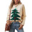Pull élégant à col rond avec motif d'arbre de noël-abricot S 7