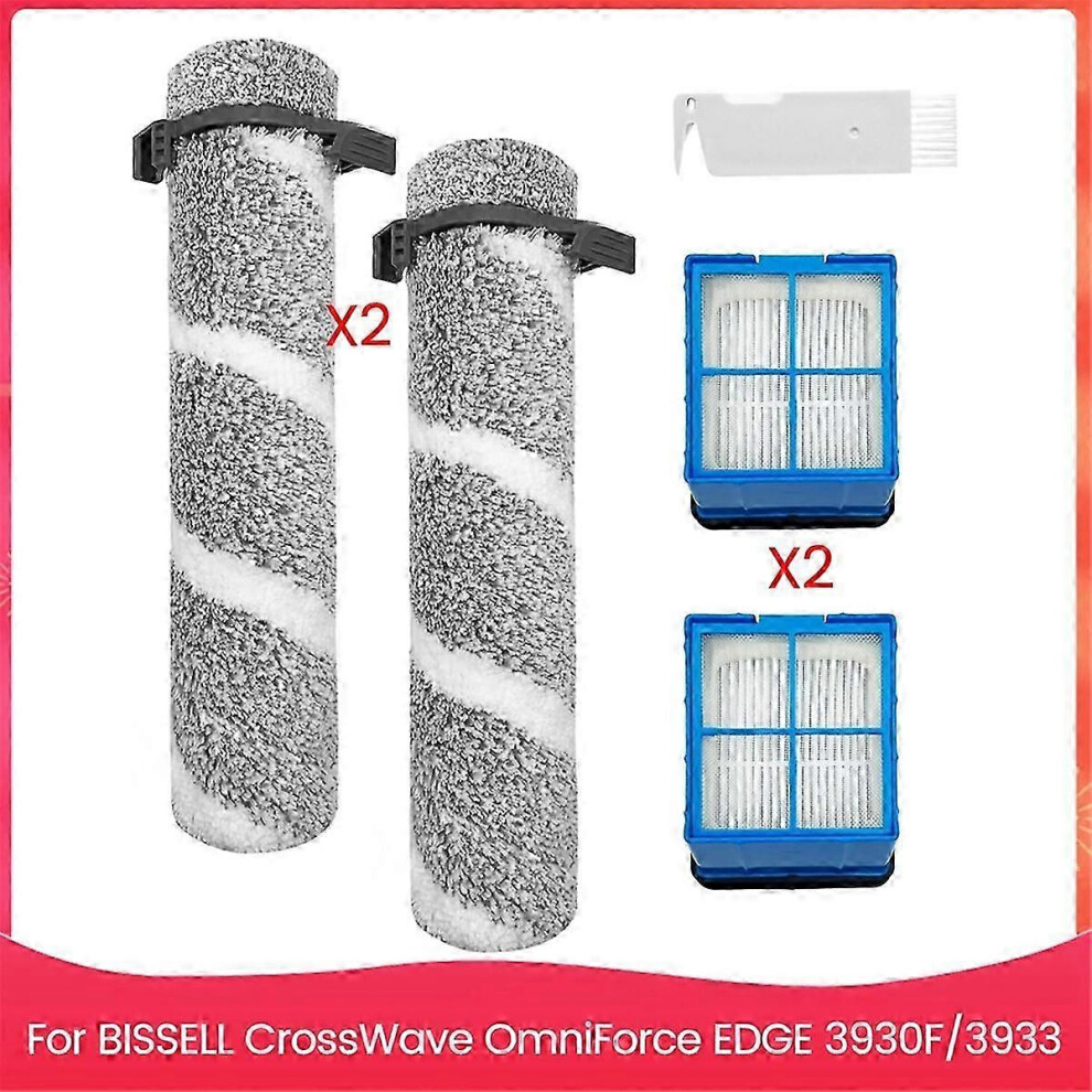Kikidex (As Show, One Size) Brush Rolls & Hepa Filters Accessories Kit For Bissell Crosswave Omniforce Edge, 3930F/3933 Cordless