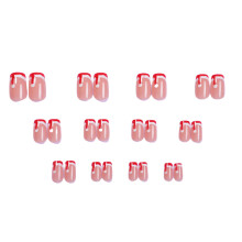 Faux-ongles de noël à couverture complète, pointe française à