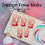 Faux-ongles de noël à couverture complète, pointe française à 6