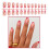 Faux-ongles de noël à couverture complète, pointe française à 3