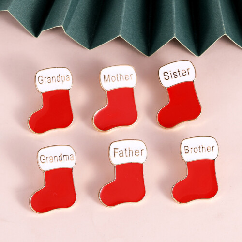 Broche de collier élégante, chaussette de noël élégante,-père 2