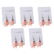 5Paar Kindermotiv Ohrhänger Resin Ohrschmuck Damen Accessoires