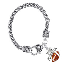 1 Stuk American Football Letters Hanger Armband (Bruin)