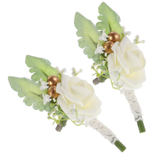 4 Boutonnières Kunstbloem Voor Bruiloft Corsage