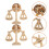 6 Scaal Broche Speld Metalen Kledingaccessoire Feest 11