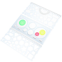 3Pcs Geometric Drawing Template Ruler Assorted Colors for Kids