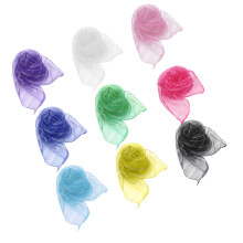 20 Foulards Nylon Colorés Enfants Carrés Voile Danse Spectacle
