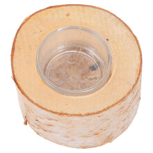 Rustic Wooden Pillar Candle Holder with Glass for Home Decor