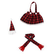 Ensemble Plaid Vin Robe Costume De Noël Housses Pour Bouteille