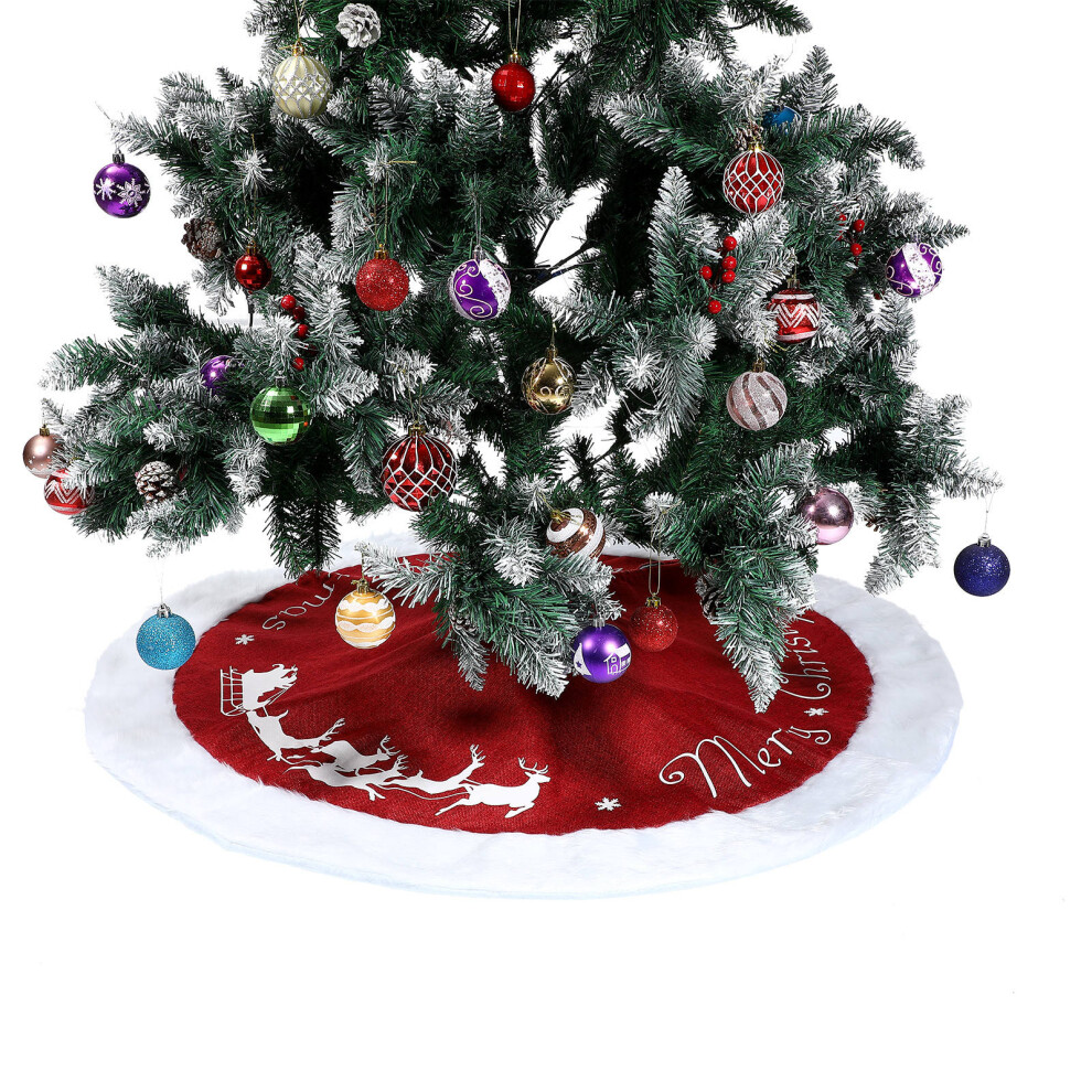 Christmas Tree Skirt Red Festive Holiday Home Xmas Party Decor-image-OPC-PMN9GM2-NEW