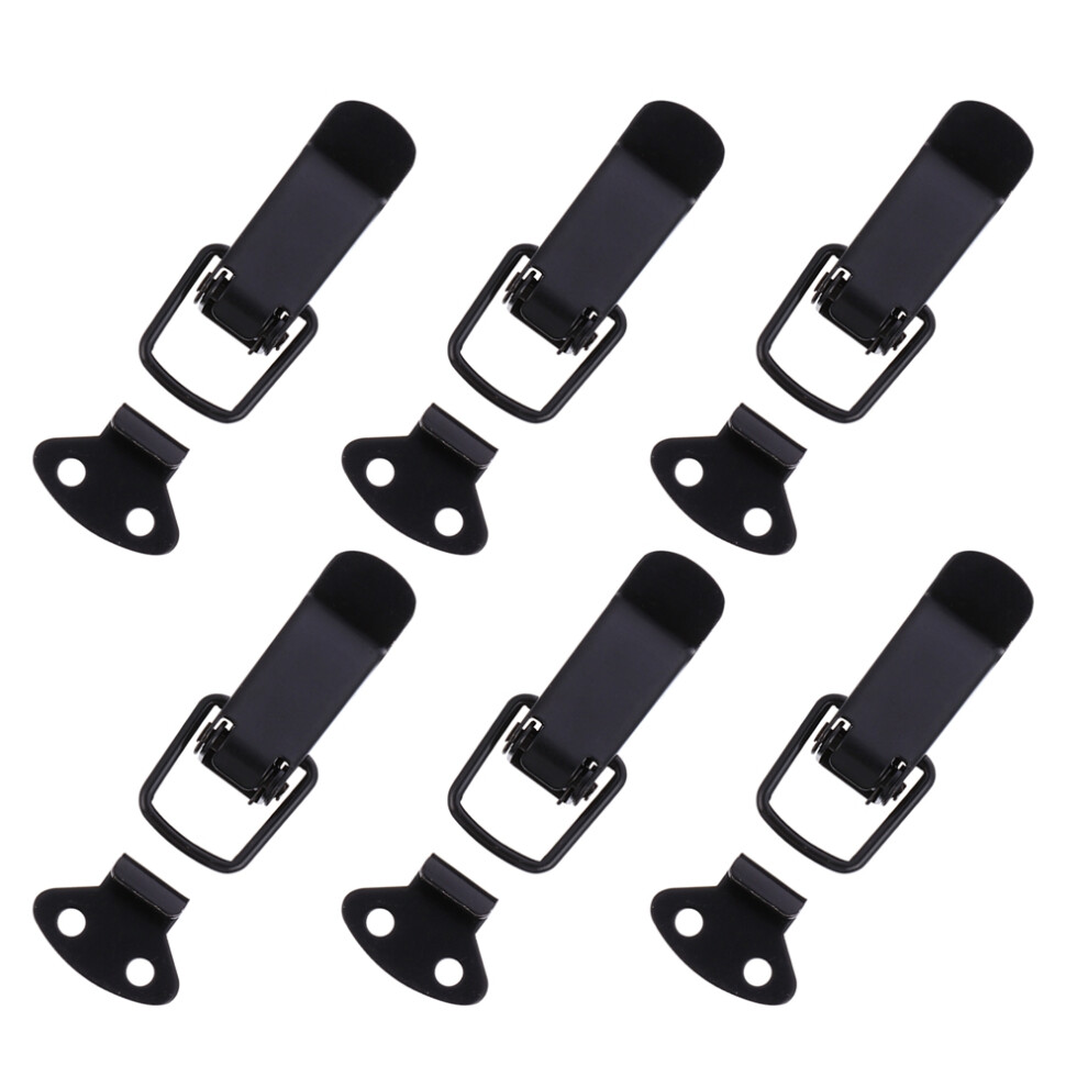 6Pcs Stainless Steel Black Spring Loaded Toggle Latch For Wooden Case 3422184177373