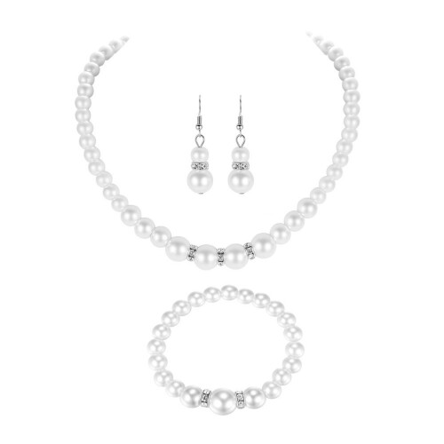 1Set Parelketting En Danglers Bruiloft Sieraden Kit