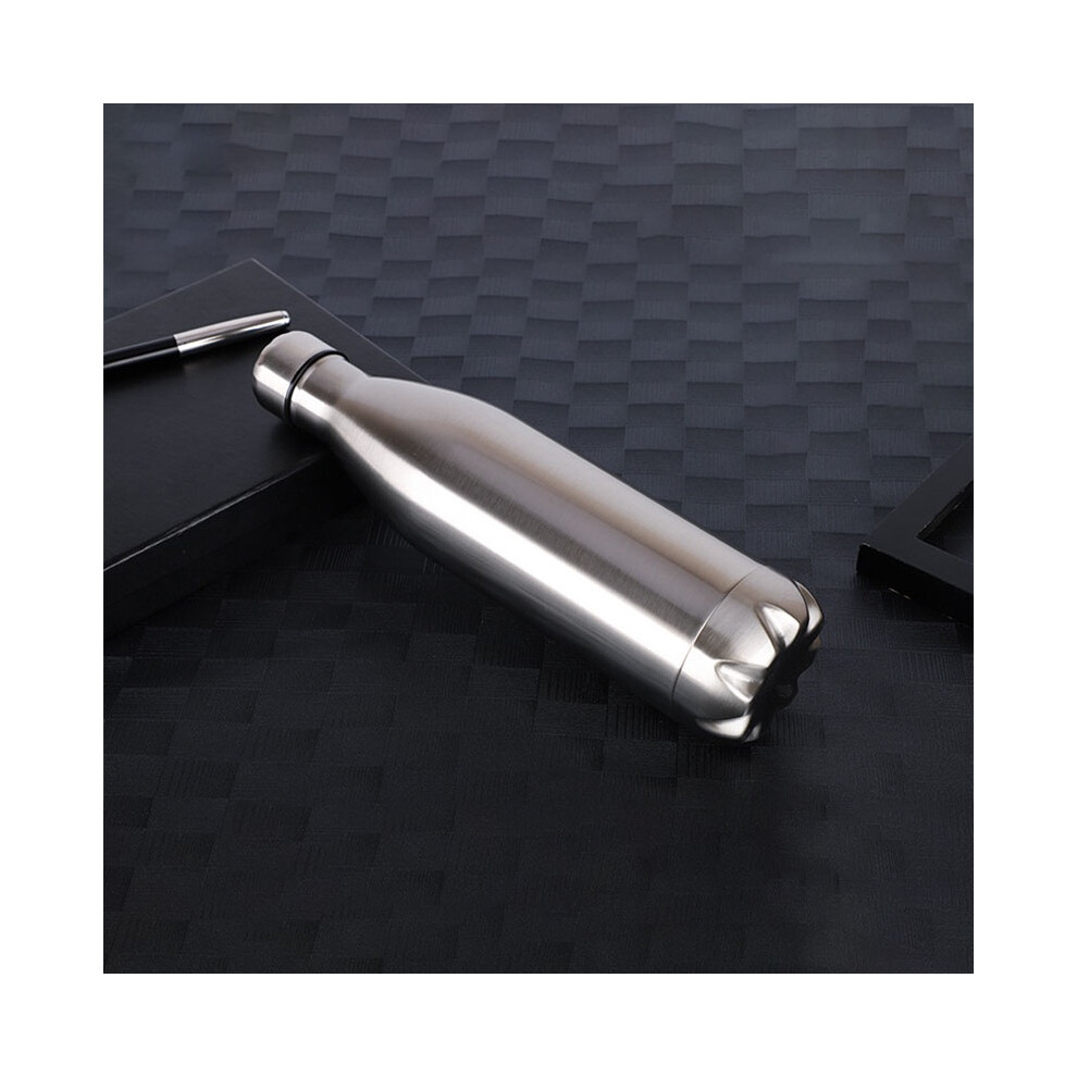 (Silver, 1000ml) Outdoor Stainless Steel Sports Camping Insulated Coke Shaped Vacuum Water Bottle-image-OPC-PMN9MN6-NEW
