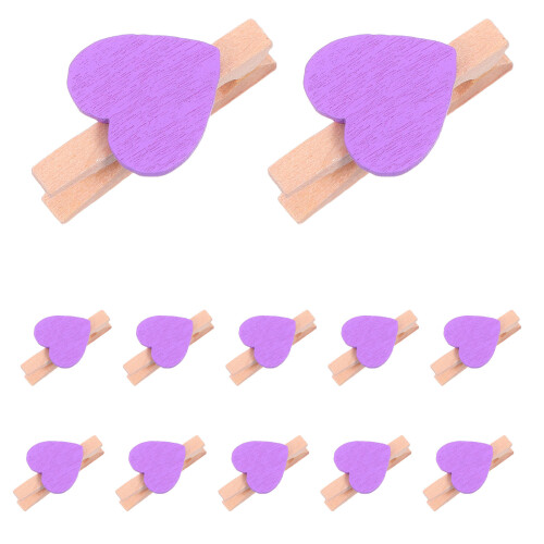 50 Pezzi Clip Amore In Per Foto (Viola)