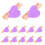50 Pezzi Clip Amore In Per Foto (Viola) 10