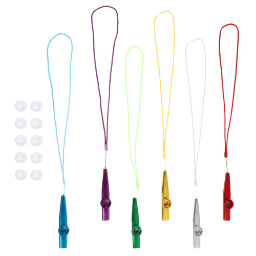 Set Kazoo In Metallo Con Membrane Extra E Lanyards