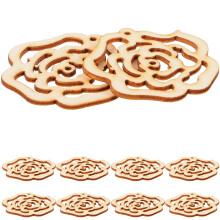10 Pezzi Fette A Rosa Vuota Per Patchwork Decorazione Legno Pendenti
