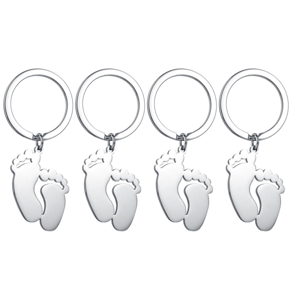 4 Sztuki Wisiorek Na Klucze ŚLady StóP Dla NiemowlęCia Do Toreb-image