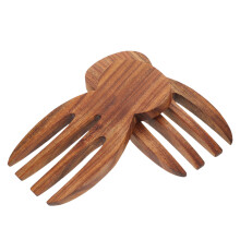 2St Donkerbruine Salad Hands Voor Salades Serveren En