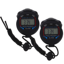 2 Unidades Cronómetro Digital Portátil Com Lcd E Xl-013 Preto