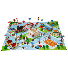 Conjunto Educativo Trânsito Simulado Brinquedo Cognitivo