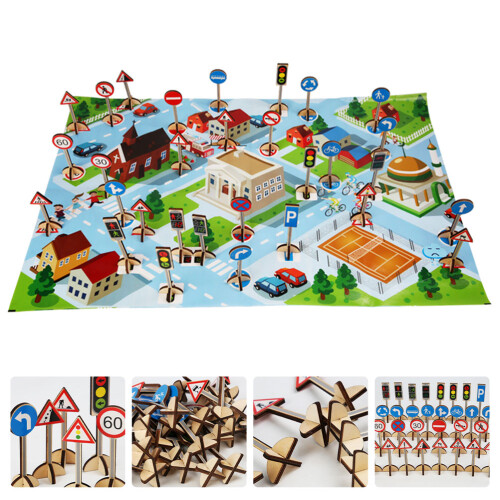 Conjunto Educativo Trânsito Simulado Brinquedo Cognitivo 1
