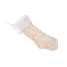 Kerst Kousen Gift Bag 17Inches Grote Maat Kabel Gebreide-Wit