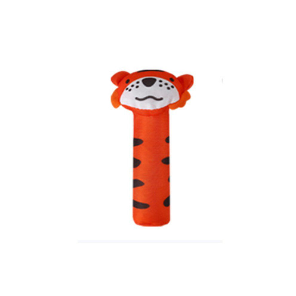 (Tiger) Rattle Bell Animal Educational Baby Soothing Stick Cute Plush Gift Kid Birthday