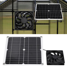 Kit de panel solar de 12W, paneles de 28x28 cm, ventilador de 12x12 cm
