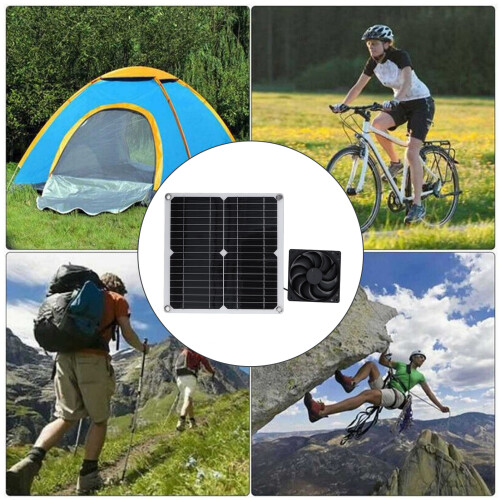 Kit de panel solar de 12W, paneles de 28x28 cm, ventilador de 12x12 cm 2
