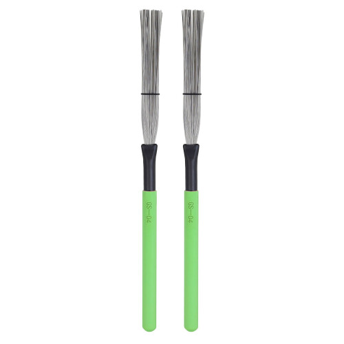 2Pièces Brosse Drum Acier Et Bois Verte Jazz Batterie