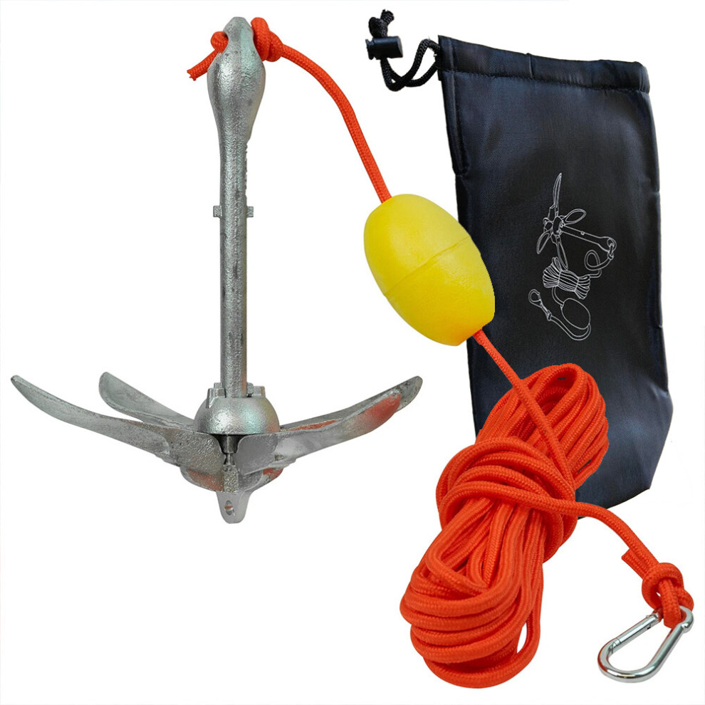 Andes 3.3Lb 1.5Kg Steel Grapple Anchor Kit For Small Boat/Kayak/Canoe 10M Rope 771700660831
